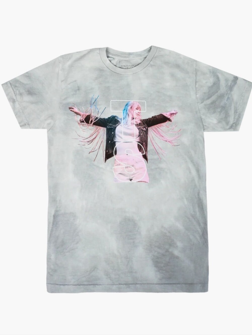 TAYLOR SWIFT Lover gray tie dye Can I Go Where You Go tee shirt M